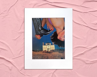 Cuidado con tus pasos: collage surrealista original