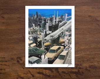 El futuro del transporte - Collage surrealista - Impresión