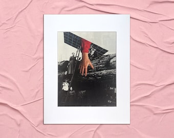 Sólo extendiendo la mano: collage surrealista original