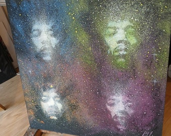 Nebulosa di Jimi Hendrix - Pittura a olio originale