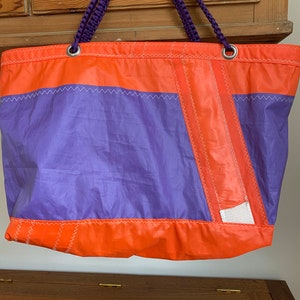 Upcycled tote bag handmade from vintage Woods Hole windsurfer sail image 3