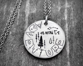 Adventure Awaits Necklace | Pewter Necklace | Adventure Necklace | Hand Stamped Necklace | Wanderlust Necklace | Little Dipper Necklace