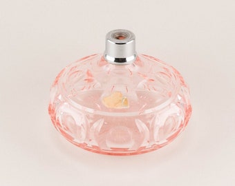 Vintage Pink Crystal Cut Glass Perfume Bottle Atomizer, Perfume Collector Gift