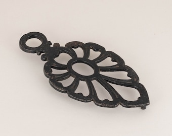 Japanese Footed Black Cast Iron Trivet, Vintage Iron Holder Made in Japan