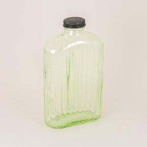 アンカーホッキング　クッキージャー　グリーンウランガラス　ヴィンテージ アンカーホッキング クッキージャー グリーンウランガラス