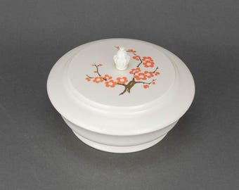 Vintage Avon Imperial Garden Powder Box with Lid, Asian Motif Bathroom Decor, 1970s Vanity Decor Gift for Women