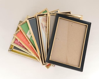 Vintage Brass 5x7 Photo Frame, Mid Century Tabletop or Mantel Decor, School Picture Holder, Your Choice