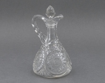 Vintage 1905 Imperial Glass No. 282 Roanoke Star Cruet with Stopper - EAPG Glassware
