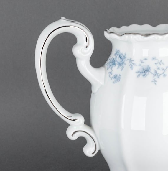Vintage Johann Haviland Blue Garland Porcelain Coffee Pot, Country