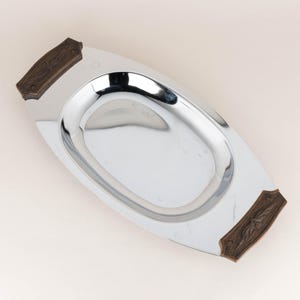 Vintage Mid Century Stainless Steel Bread Tray, MCM Catchall Tray, Birthday Gift for Husband