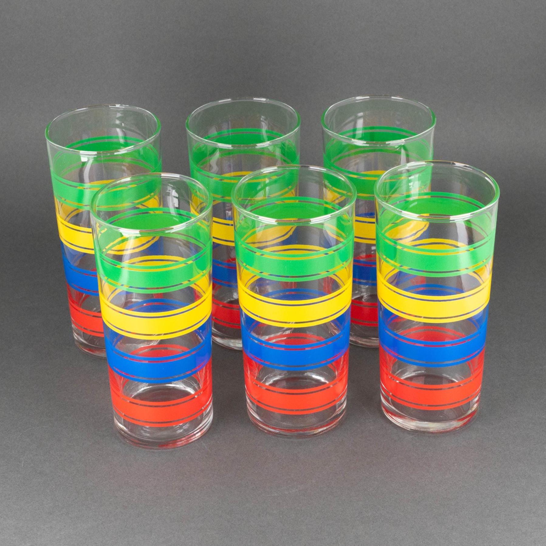 バーベキュー・調理用品 leiri ship GLASS leiri anchor GLASS set Libbey Refresher 7 Piece Striped Glass & Pitcher Set, Vintage