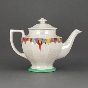 Vintage Forman Bros Drip A Drop Coffee Pot with Lid c 1930s, Iridescent Lusterware Art Deco Kitchen Decor