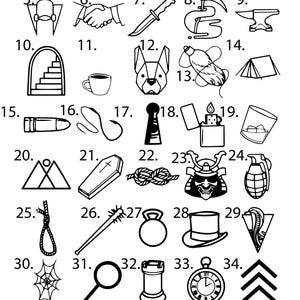 Pre-Made Ready To Use Tiny Flash Tattoo Stencils set of 4