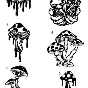 Tattly Colorful Mushrooms Tattoo Sheet