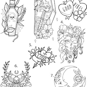 Pre-cut Ready to Use Tattoo Stencils Set of 4