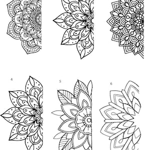 Pre-Made Ready To Use Hand Poke Girly Mandala Flash Tattoo Stencils set of 4