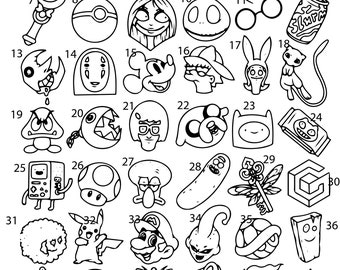 Pre-Made Ready To Use Hand Poke Tattoo Stencils set of 4