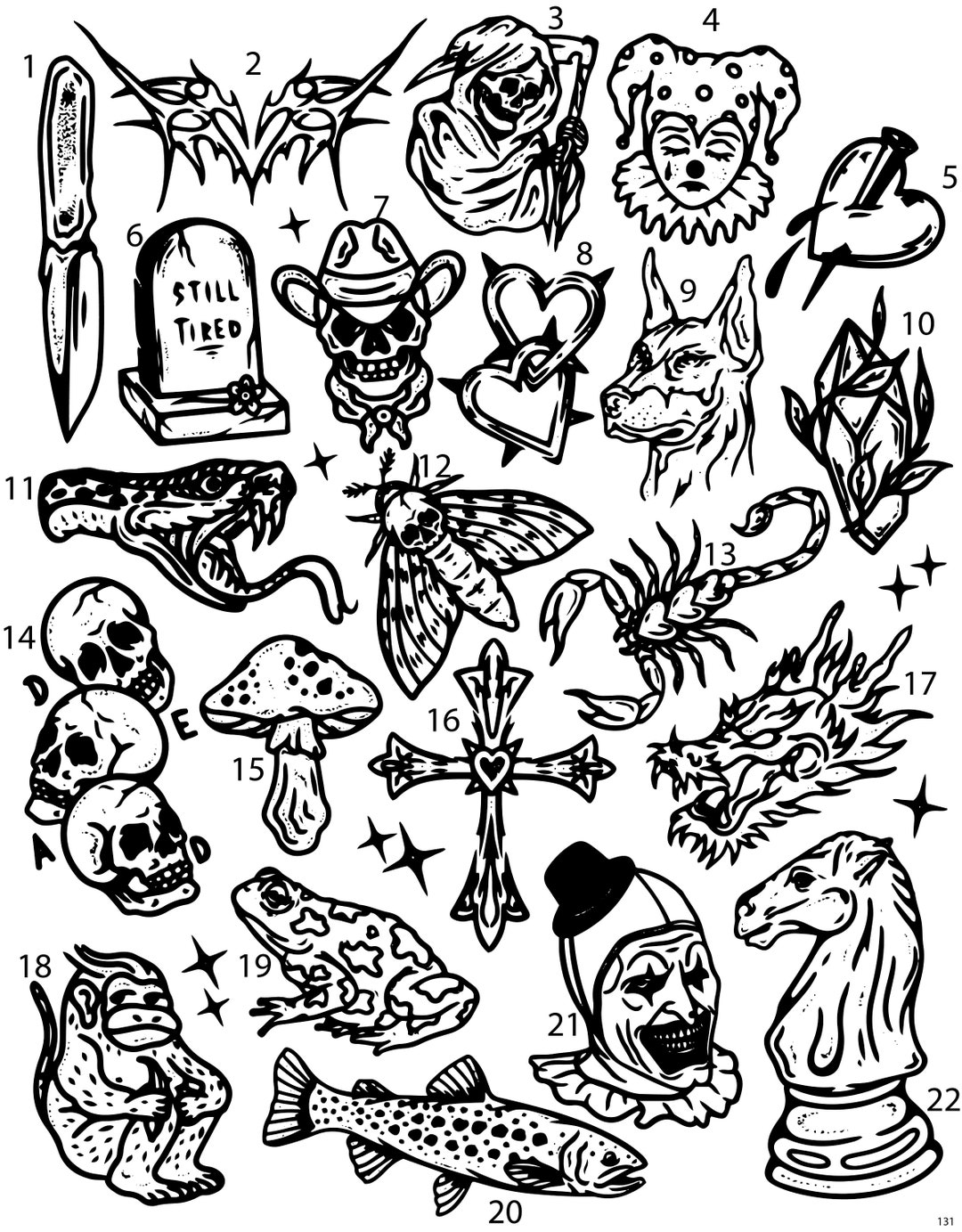 Pre-made Ready to Use Hand Poke Flash Tattoo Stencils Set of 4 - Etsy pre-made-ready-to-use-hand-poke-flash-tattoo-stencils-set-of-4-etsy
