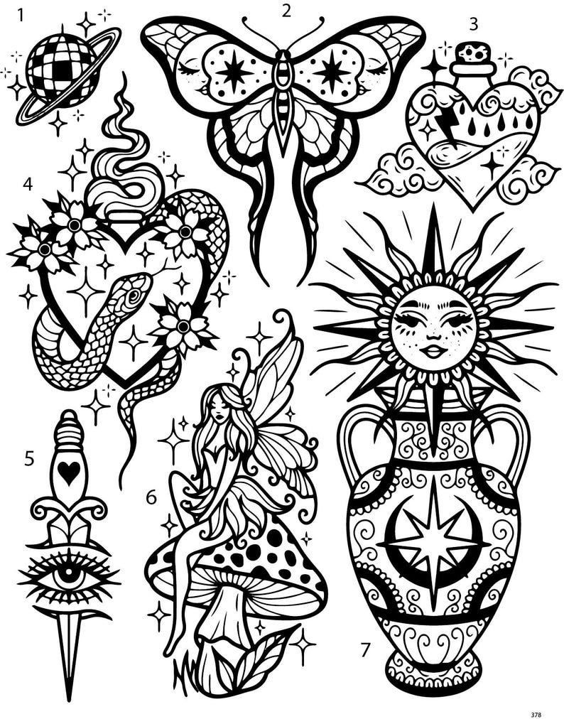 Pre-cut Ready to Use Tattoo Stencils Set of 4 - Etsy