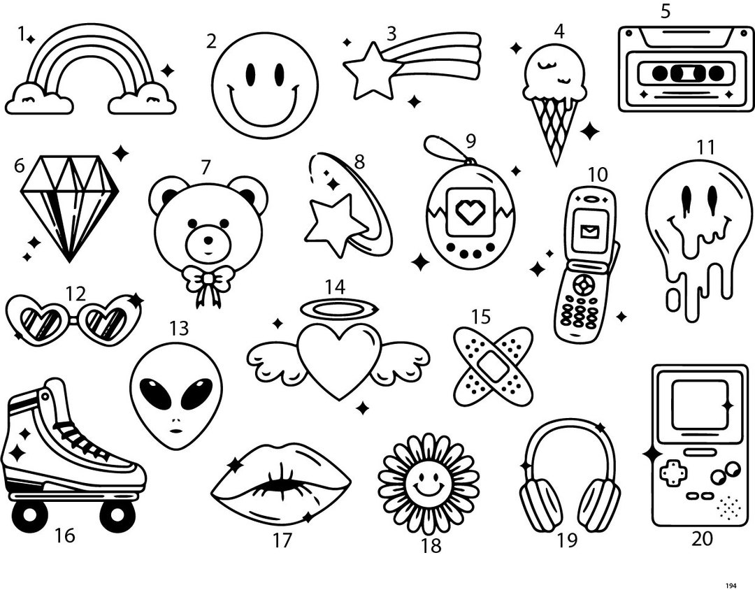 Premade Ready to Use Hearts Flower Smile Face Diamond Girlie Cute