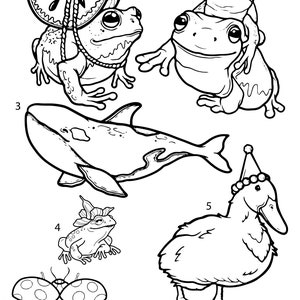 Pre-made Ready to Use Cute Frog Bug Animal Tattoo Stencils set of (4)