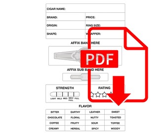 Cigars Worksheets.pdf Cigar Review Log - Cigar Tasting Template for Cigar Lovers, Printable ...