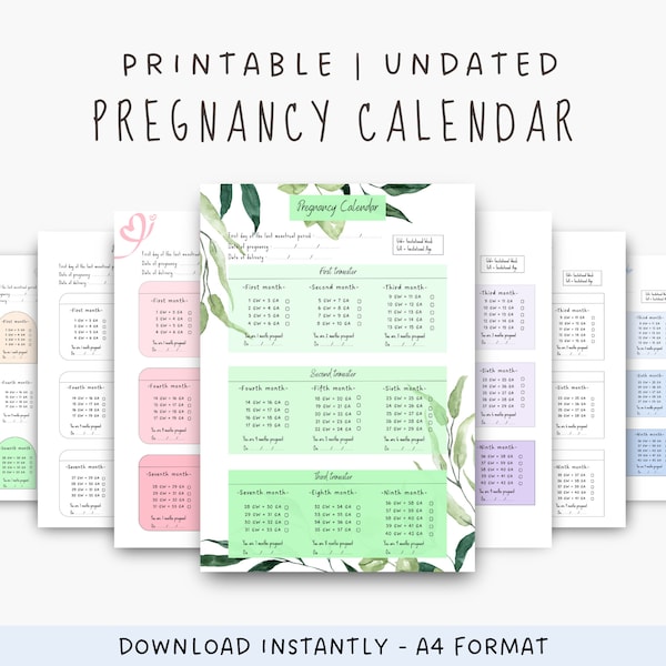 Pregnancy Calendar - Etsy