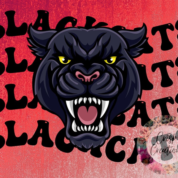 Groovy Blackcats Sublimation Image