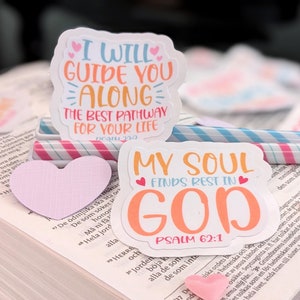 Stickerpakket, 10 stuks - Matte kleurrijke stickers met bijbelwoorden - Positieve citaten, inspirerend - Christelijk stickerpakket