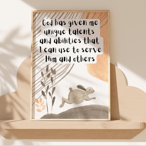 Christian Montessori, Christian Kids Printable WallArt, Bible Nursery Wallart, Christian Nursery Wallart, Christian BohoNursery Decor