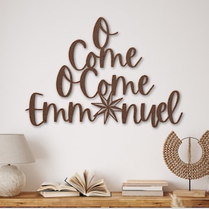 O Come Emmanuel Christmas Metal Wall Decor, Religious Ornament Gift, Christian Metal Wall Art, Christian Wall Decoration Christian Xmas Gift