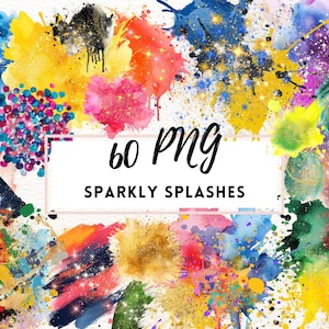 Kommerzielle Nutzung, Aquarell Glitter Color Splash Clipart, Kommerzielle Nutzung, Paint Splatter PNG, Alkohol Ink Clipart, Abstract Glitter Clipart, Paint Strokes