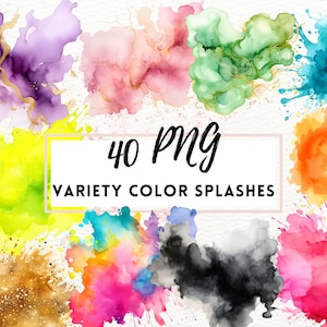 Akwarela Pastelowy Kolor Splash, Alkoholowy Tusz Splash Clipart, Kolorowy Kolor Splash, Farba Splatter PNG Abstrakcyjny Clipart, Użytek Komercyjny