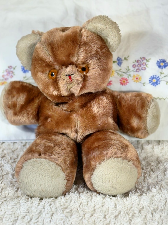 Antique Stuffed Teddy Bear Light Honey Brown Mohair Hand