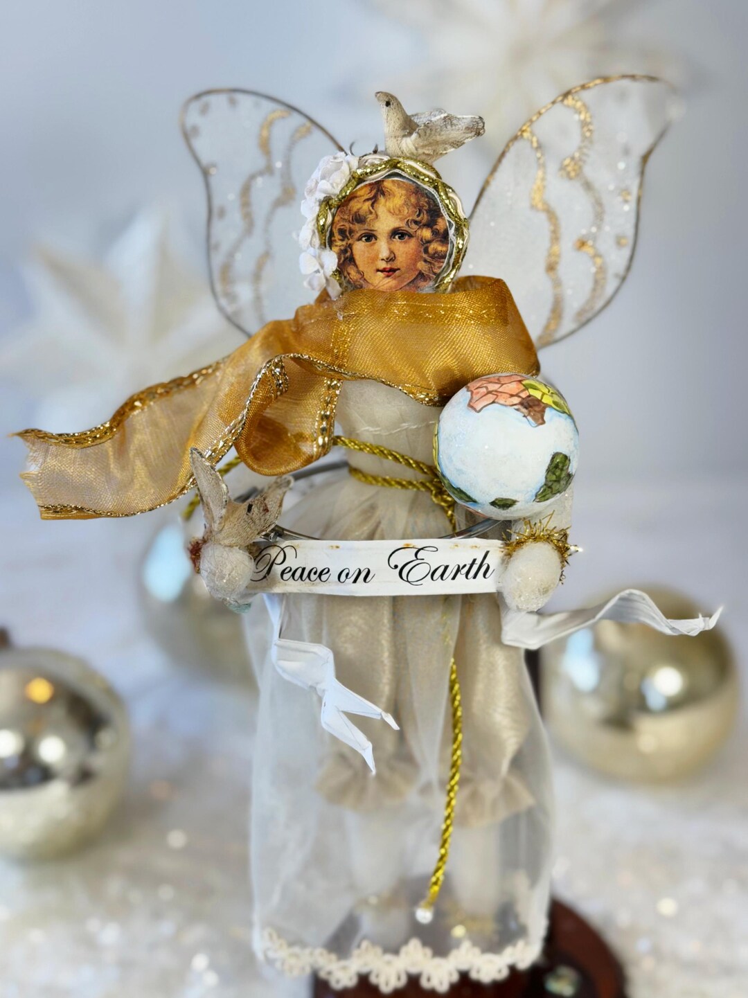 Mark Roberts Angel Ornament: Victorian Christmas Spun Cotton Angel With ...