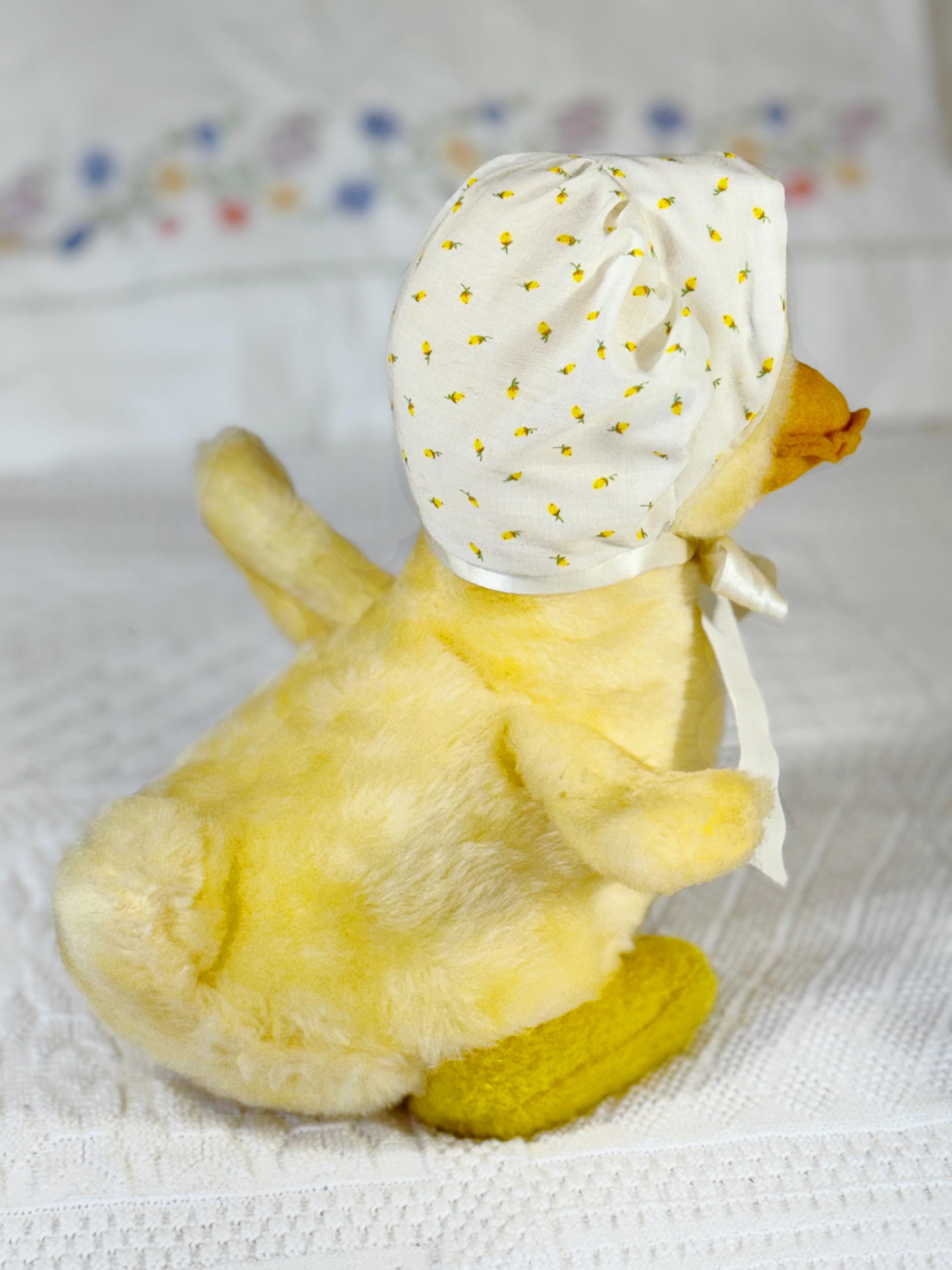 Yellow Duck Roly Polys Vintage Bantam Duck Plush: Yellow Roly Poly Baby Toy With Bonnet - Etsy