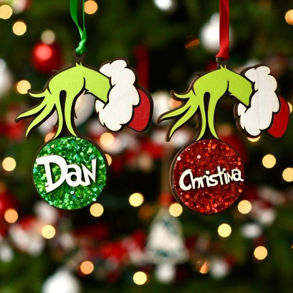 Personalized Grinchmas Ornament | Custom Christmas Family Ornament | Grinch Christmas Ornament | Grinch Family Ornament | Christmas Gift
