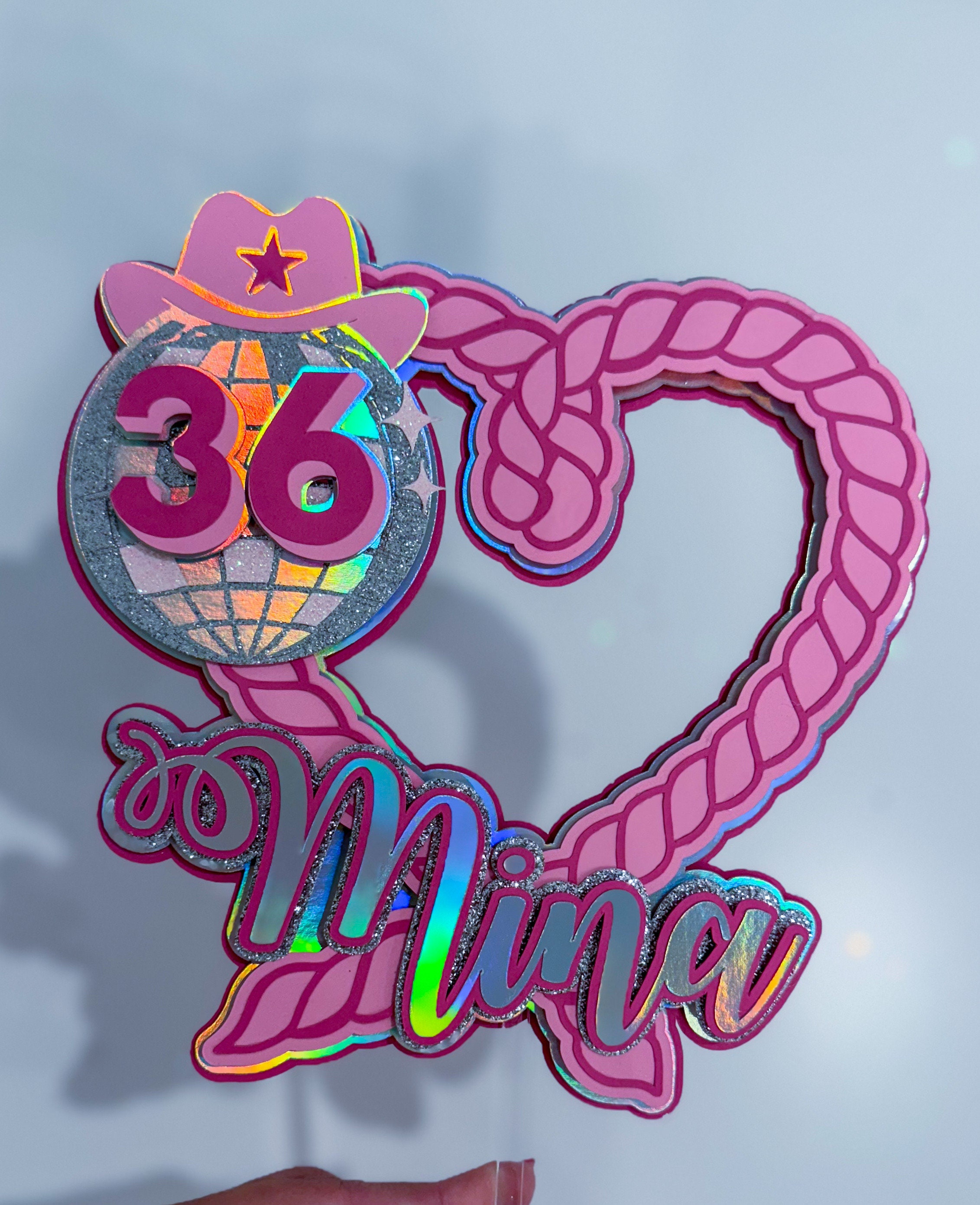 Cowgirl Cake Topper Disco Cowgirl Cake Topper Cowgirl Birthday Party Lets Go Girls Party Decor