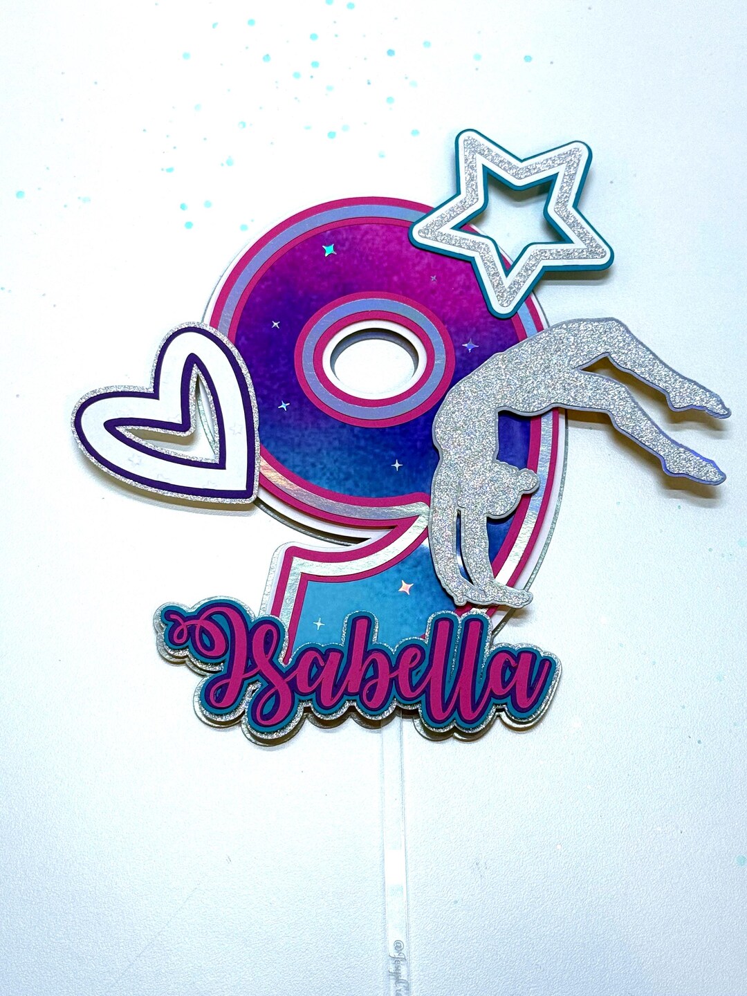 Gymnastics Cake Topper, Gymnastic Party Theme, Gymnastic Shaker Cake