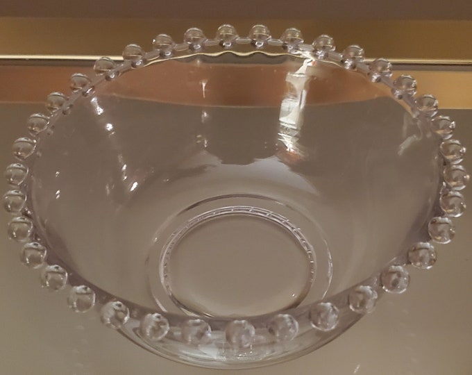 Antique Beaded Edge Glass Bowl Etsy