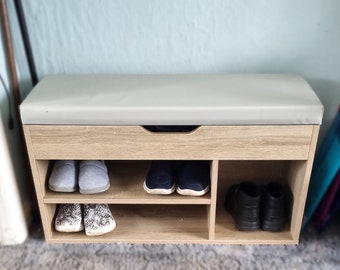 Wooden Shoe Bench Shoe Storage Cabinet Footwear Rack Stand Shelf Unit Organiser Wooden Storage Shelves