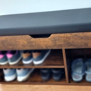 Brown Wooden Shoe Bench Shoe Storage Cabinet Footwear Rack Stand Shelf Unit Organiser Wooden Storage Shelves