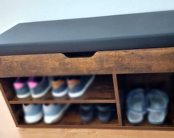 Brown Wooden Shoe Bench Shoe Storage Cabinet Footwear Rack Stand Shelf Unit Organiser Wooden Storage Shelves