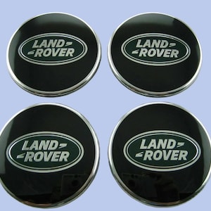 Set of 4 Black/Green Land Rover 63mm Wheel Caps Car Badges Alloy Wheel Centre Caps Land Rover Tuning
