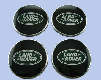 Set of 4 Black/Green Land Rover 63mm Wheel Caps Car Badges Alloy Wheel Centre Caps Land Rover Tuning