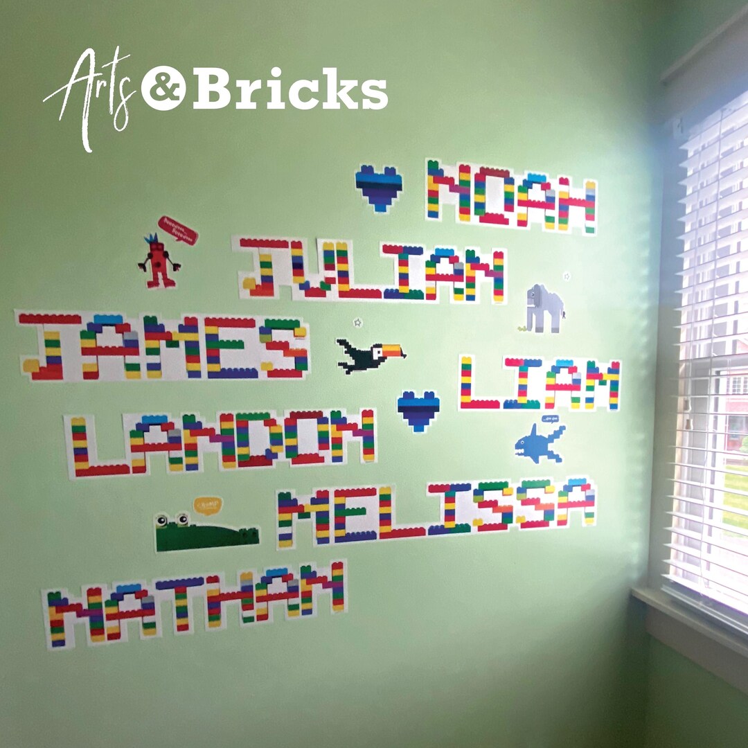 Personalized LEGO Name Sign for Kids – Custom Wall Decal ...