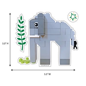 Brick-Built Jungle Animals Kids Wall Stickers / Decals image 6