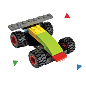 Racers – Car Wall Stickers built from LEGO bricks; Building Brick Room Decor for Kids, Playroom Stickers