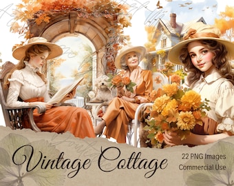 Aquarell Clipart viktorianische Lady Clipart für Junk Journal Vintage Girl Scrapbook Set