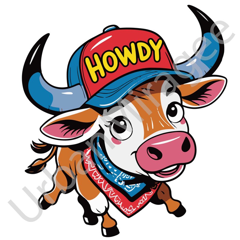 Howdy Cow Mini PNG, – Cowboy. Digital Download for Trendy Western ...